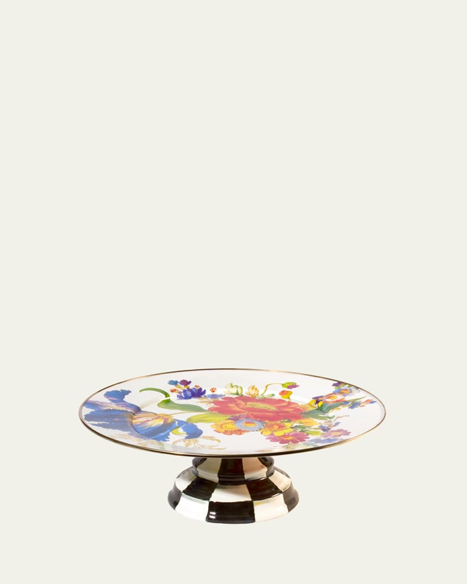 Large Flower Market Pedestal Platter